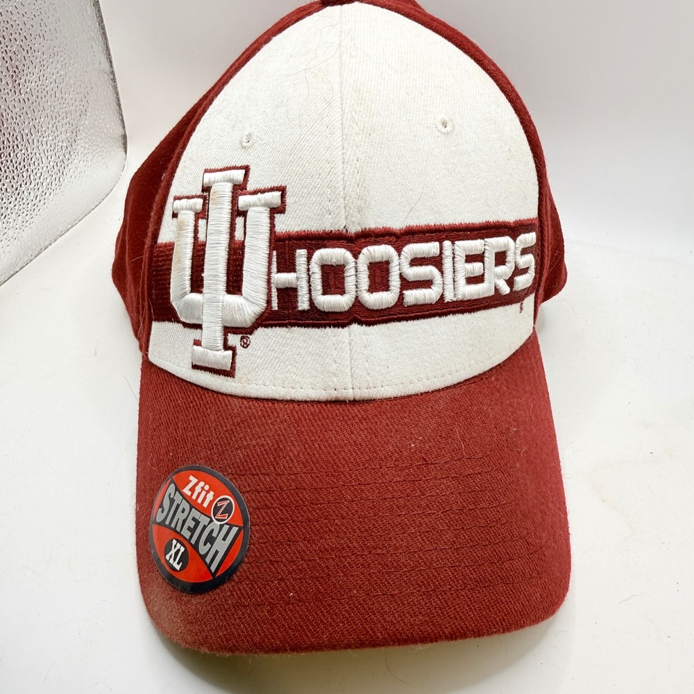 Zephyr Indiana University Hoosiers Hat Crimson White Zfit Stretch Fit Cap XL NEW